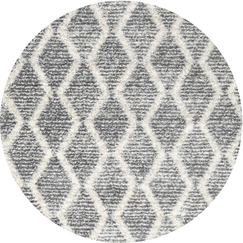 Geometric Indoor Rug, Round 7'