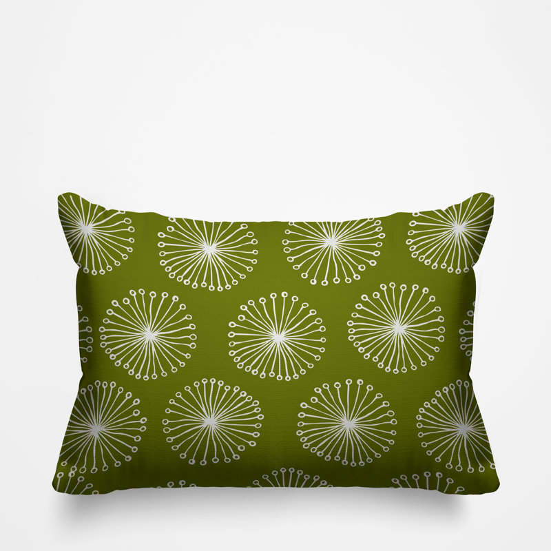 Janis Dandelion Indoor/Outdoor Throw Pillow, Chartreuse