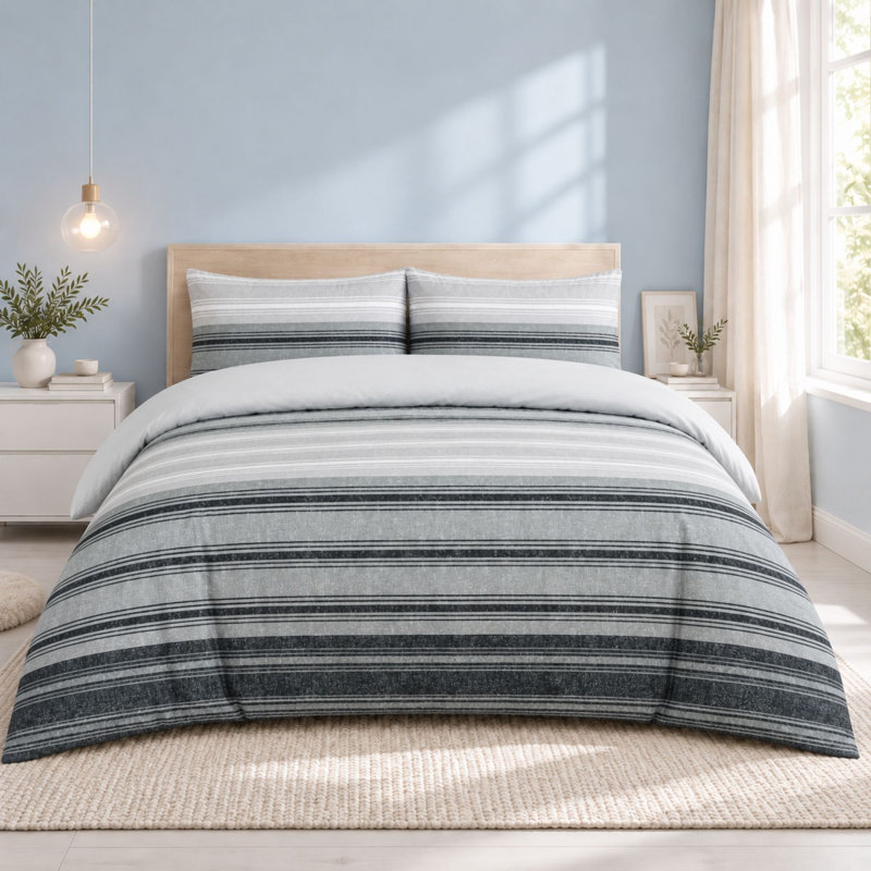 MHG Living Midnight Stripes Breeze Duvet Cover Set - Single/Double/King/Super King, Double