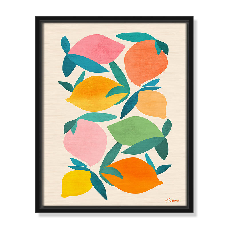 Imprimé «Wild Mango» par Gallagher, Toile avec cadre, L 12,5 po x H 15,5 po, Cadre flottant noir