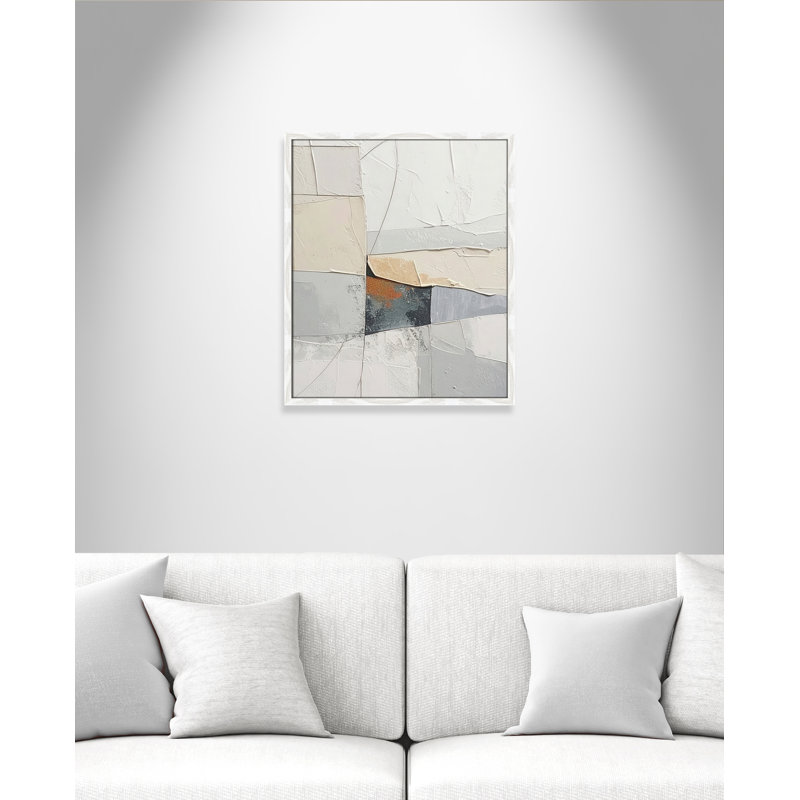«Plastering I Print» par Alonza Saunders, L 21,5 po x H 25,5 po, White Woodgrain, Framed Print