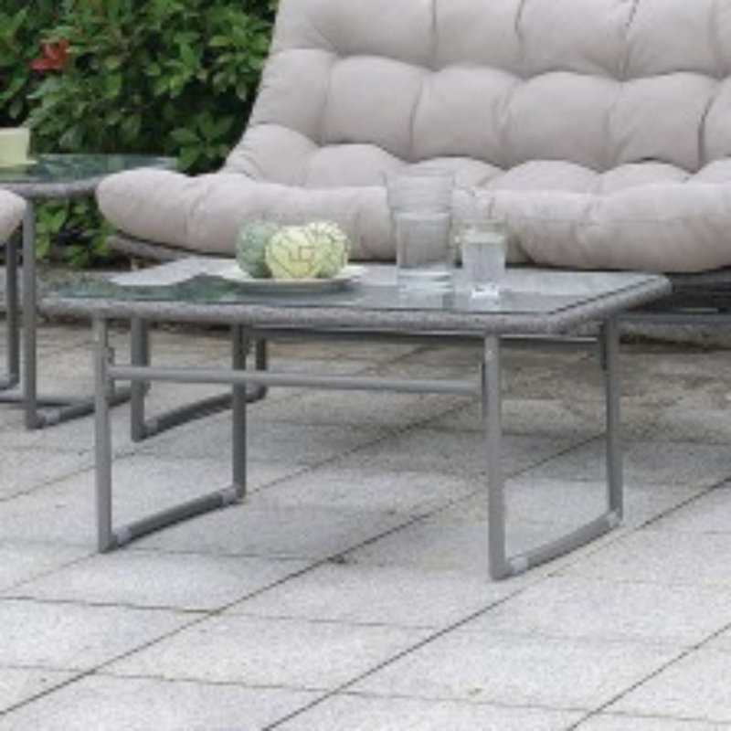 Ashmore Square Metal Outdoor Coffee Table , 19.625'' in. W 37.375'' in. D