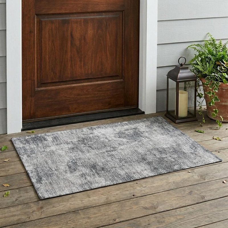Tapis extérieur lavable antidérapant 2 pi x 3 pi gris