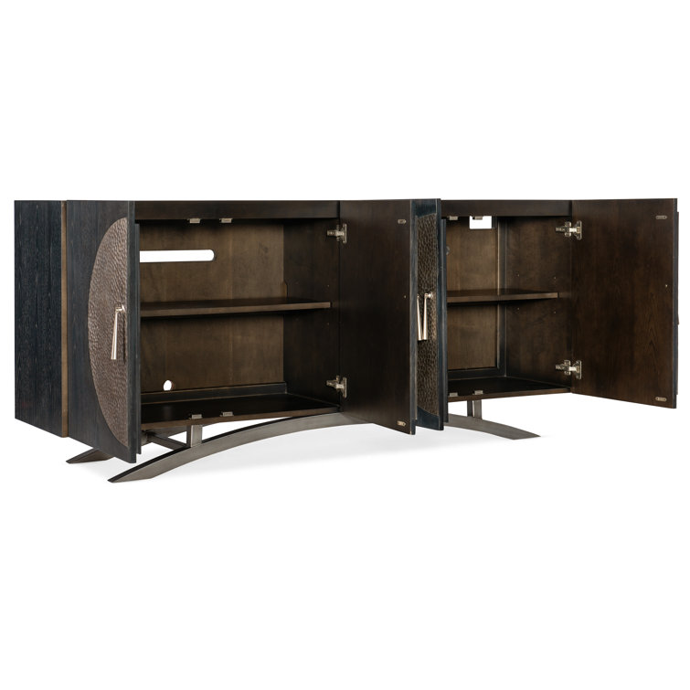 Petra Black Oak Wood and Metal Wall-Mounted 5-Wide Shelf & Set of