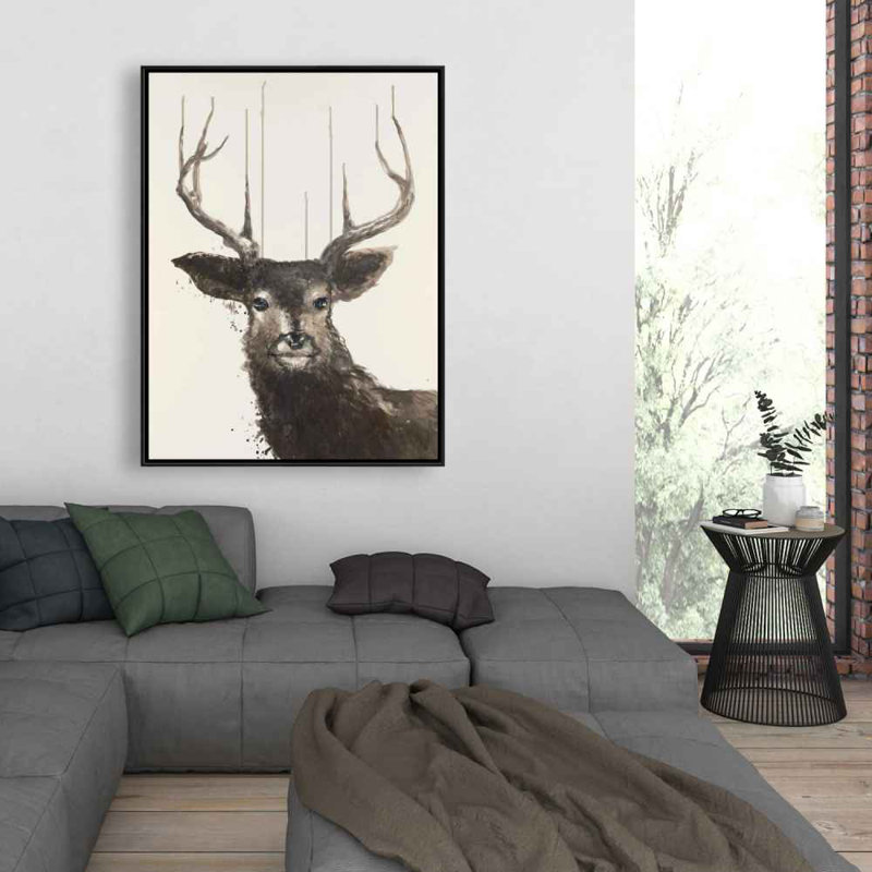 Abstrait cerf, H 49,25 po x l 37,25 po