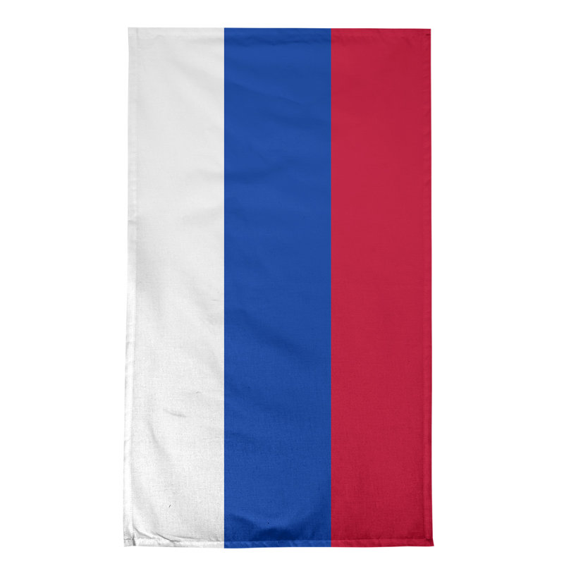 Serviette de thé hockey Anaheim, Sergé de coton, Blanc / Bleu / Rouge