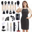 Ensemble d'ustensiles de cuisine Utopia Alley 40 pièces avec tablier en silicone Turner Tong Spatula Spoon