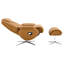 Fauteuil inclinable et repose-pieds en cuir Choco-133592221