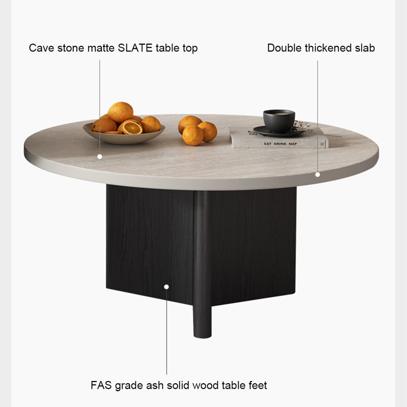 Table basse moderne simple en bois massif, H 15 po x L 31,5 po x l 31,5 po
