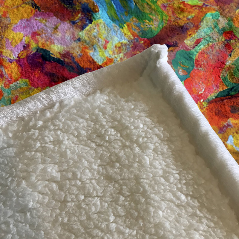 Throw Blanket, 51" W x 60" L, Marble/Abstract, Orange/Green/Red