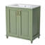 Meuble-lavabo sophistiqué avec tiroir caché et lavabo en résine pour des salles de bain élégantes