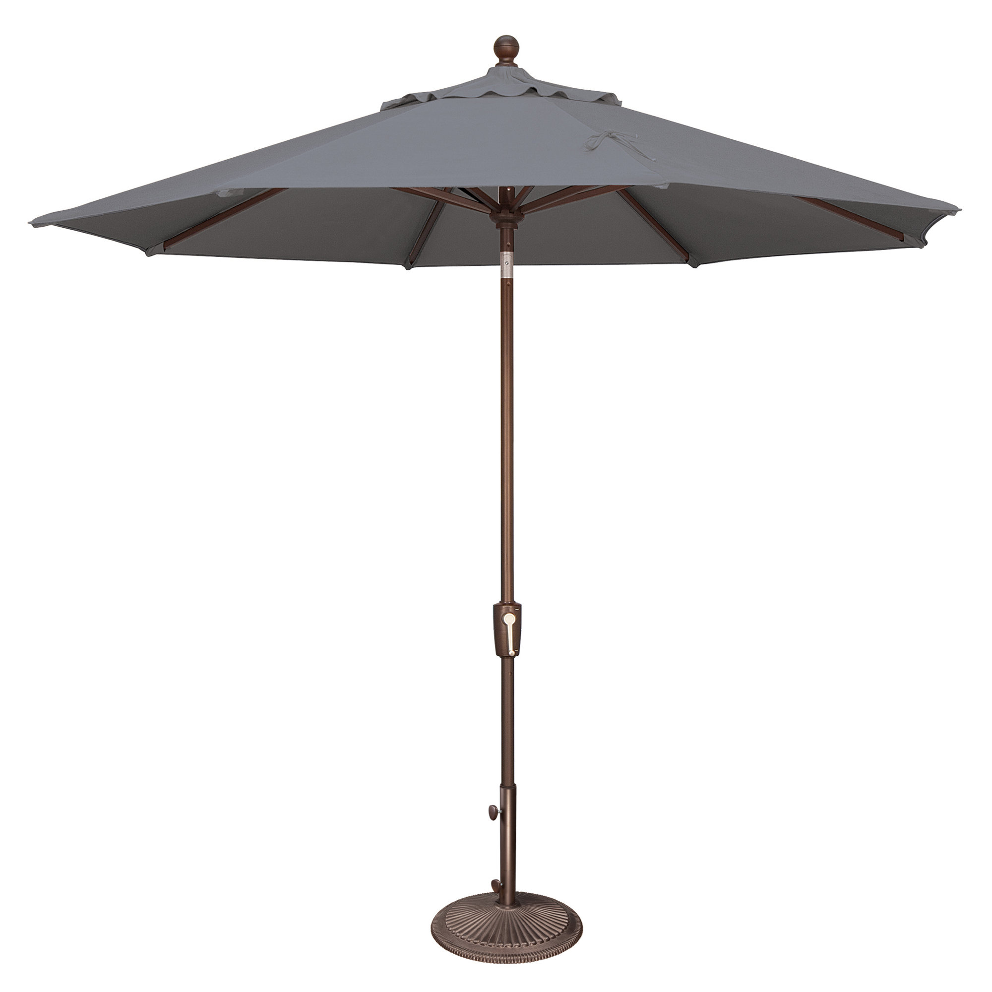Canela 108'' Market Sunbrella® Umbrella, Canvas Charcoal Sunbrella® Canvas, Bronze