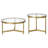 Quentin (Set of Two) Glass And Steel Round Nested Coffee Tables-1495093342