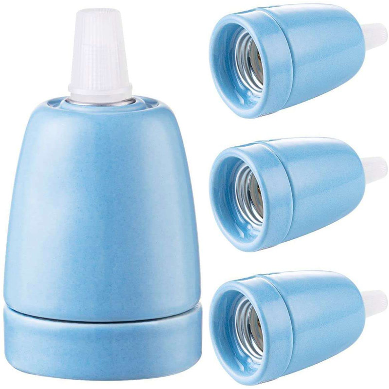 Ceramic Lamp Socket E27 Base Lamp Holder With Cord Grips, Industrial Porcelain Lamp Light Bulb Holder Lamp Base Attachment