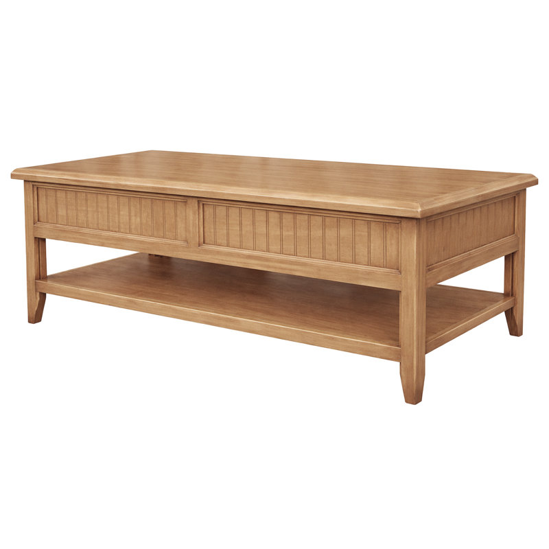 Beth Solid Wood Single Coffee Table, European Dusty White