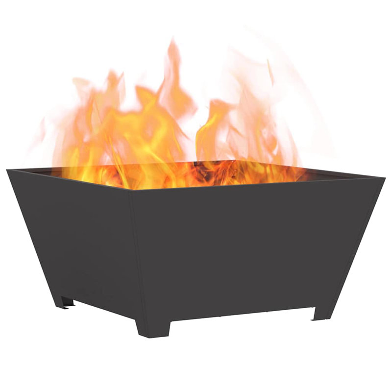 Outdoor Fire Pit for Heating, 40cm H x 80cm W x 80cm D, Black