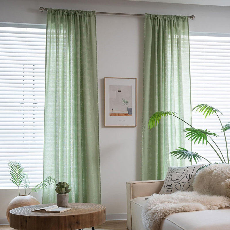 Polyester Floral Farmhouse Curtains 2 Panel, 52" W x 84" L