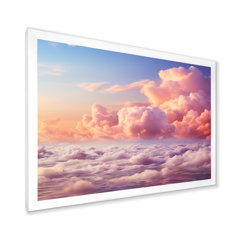 «Sky Pastel Dreamscape II», reproduction sur toile, Cadre simple blanc, H 12 po x l 20 po x P 1 po