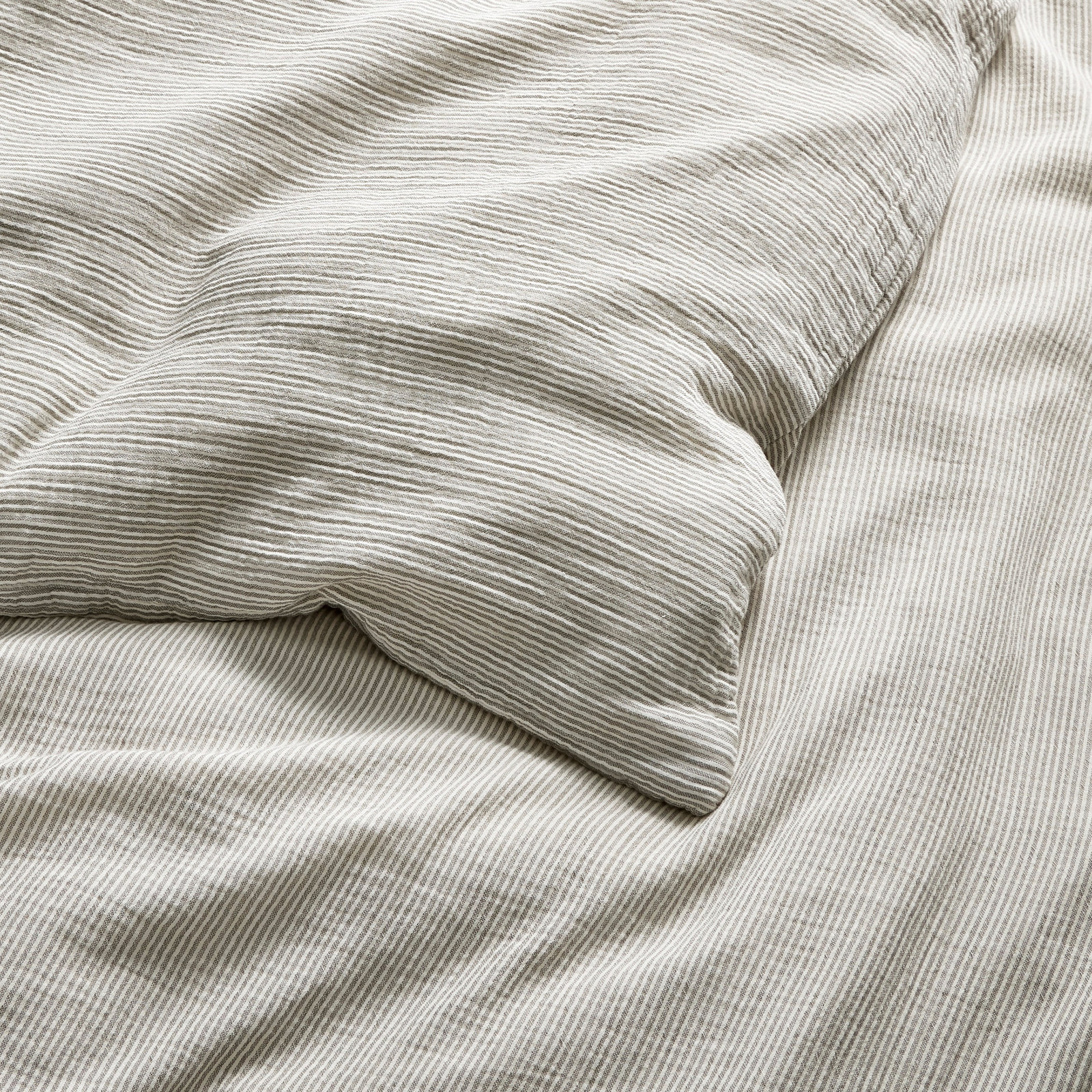 Kimball Cotton Duvet Cover Set, White/Putty, King Duvet Cover + 2 King Shams