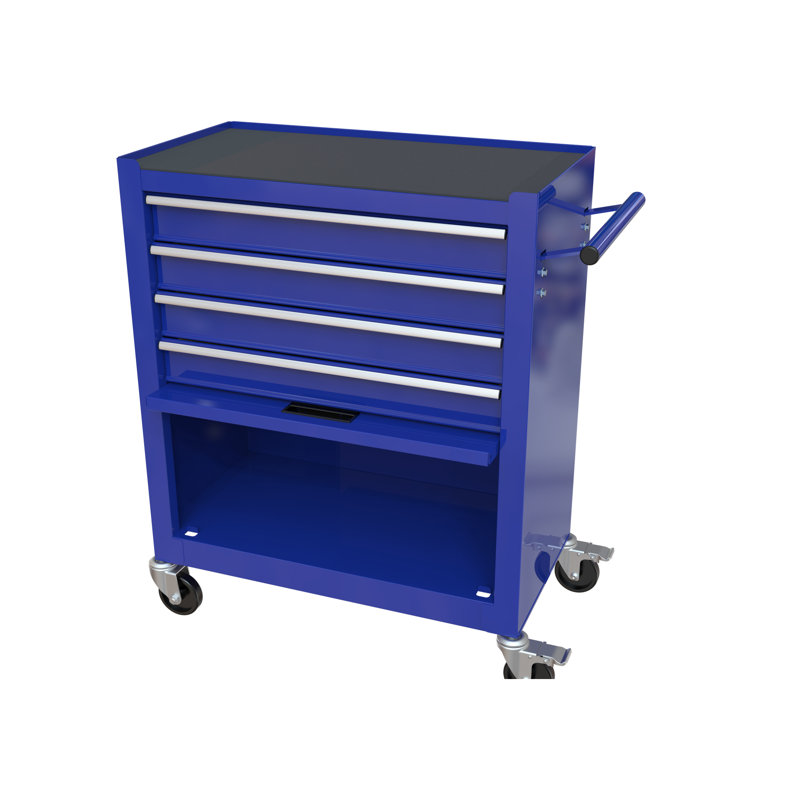 4 boîtes à outils roulantes, 23,83 po, bleu. Pour garage, atelier, magasin. - Tiroirs à roulement, 4 roues 2 avec frein, armoires de rangement espace bleu. Garage. 4 po et efficace