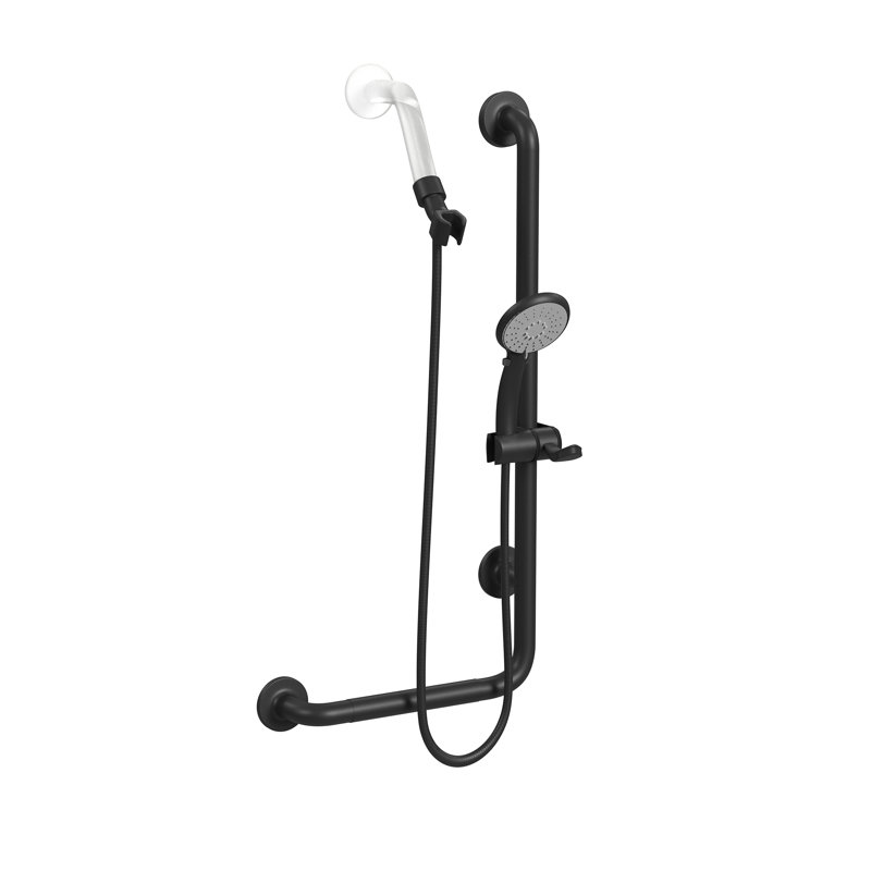 Ergo SlideBar Ergonomic Soft Grip 32mm Diameter ADA Compliant 500 lb Weight Capacity Slide Bar and Handshower Right