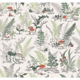 Mushroom Garden Toile Wallpaper Roll