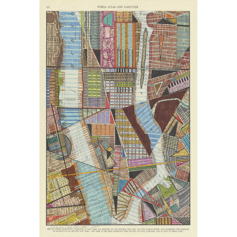 Carte moderne de New York II, H 18 po x l 12 po