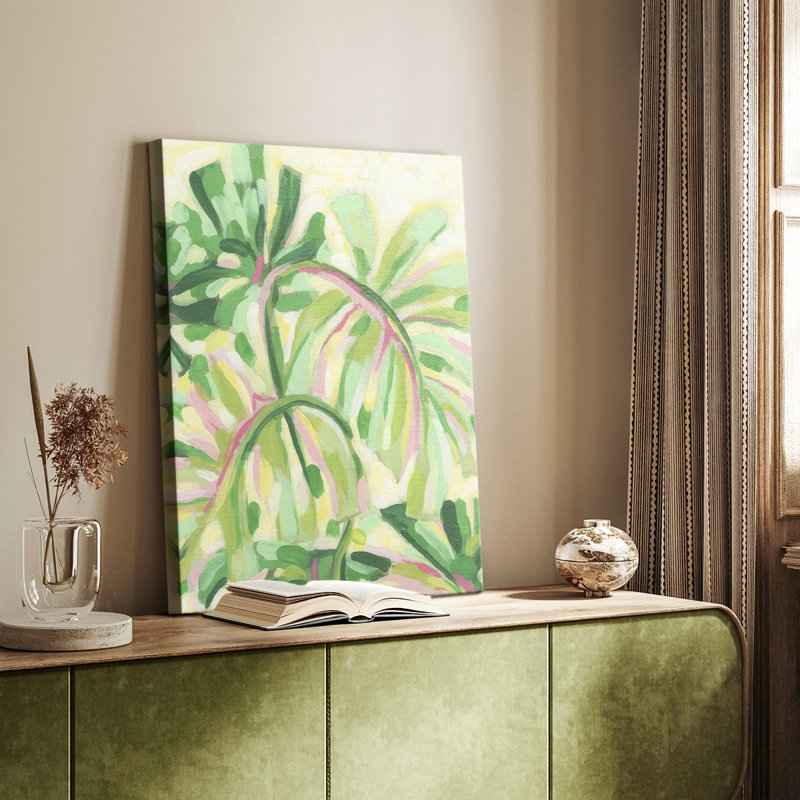 Expressive Palms I -Custom Wrapped Gallery Cavas, 18" H x 12" W