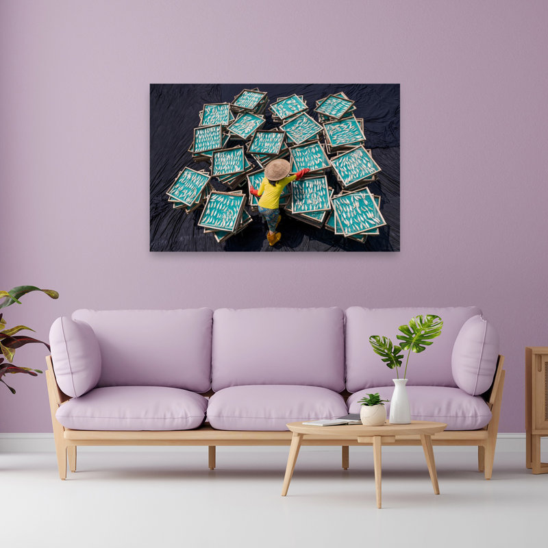 Art traditionnel de fruits de mer, H 40 po x l 60 po