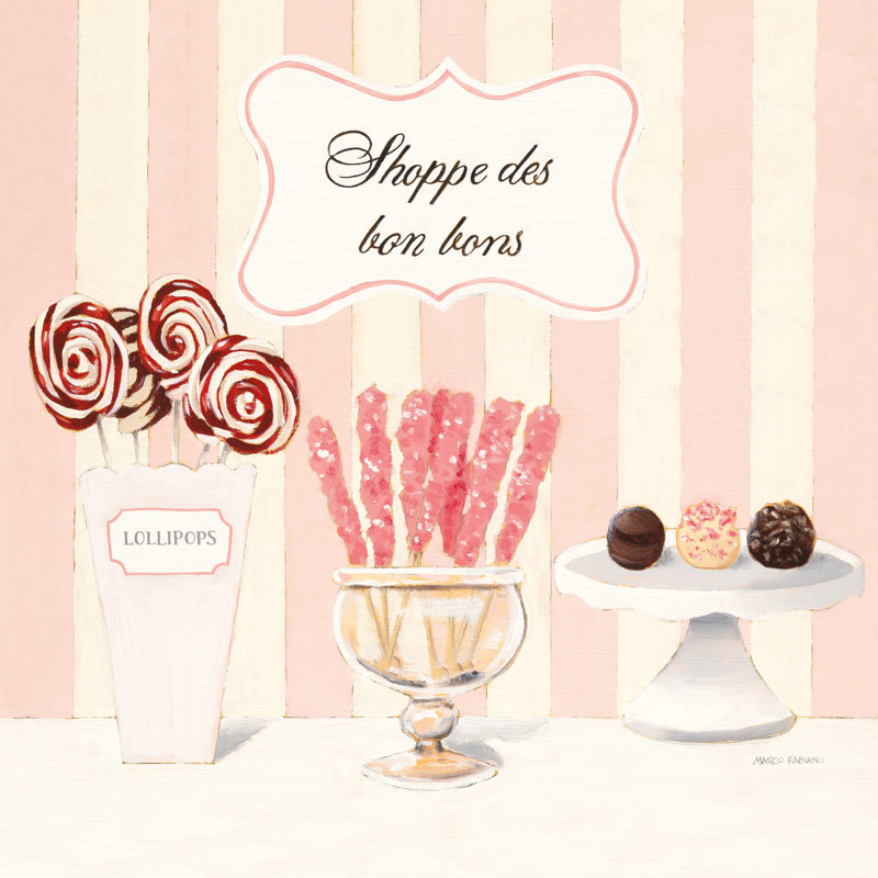Parlour Shoppe Shoppe Des Bon Bons by Marco Fabiano - No Frame Print on Canvas, 51cm H x 51cm W x 3.8cm D