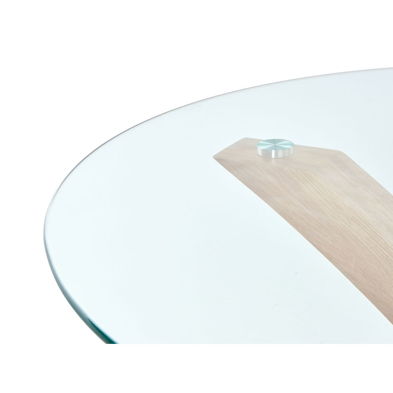 Oak Round Dining Table with Wood Base