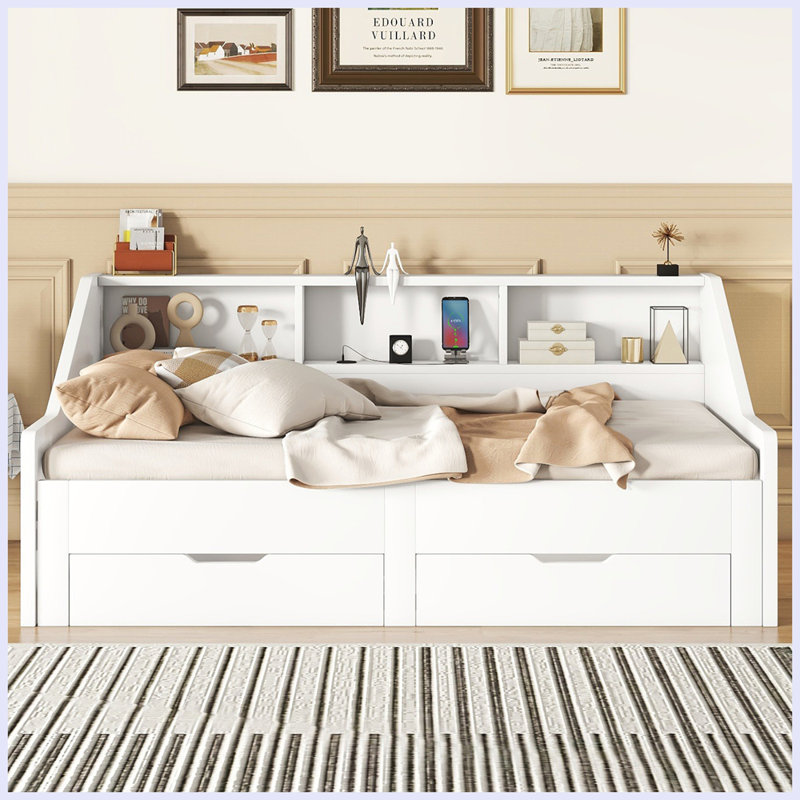 Lit de jour avec couchette Brai, White