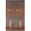 Tapis brun à rayures marocain 6 x 9