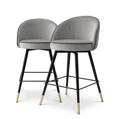 Cooper Swivel Upholstered Stool with Metal Frame
