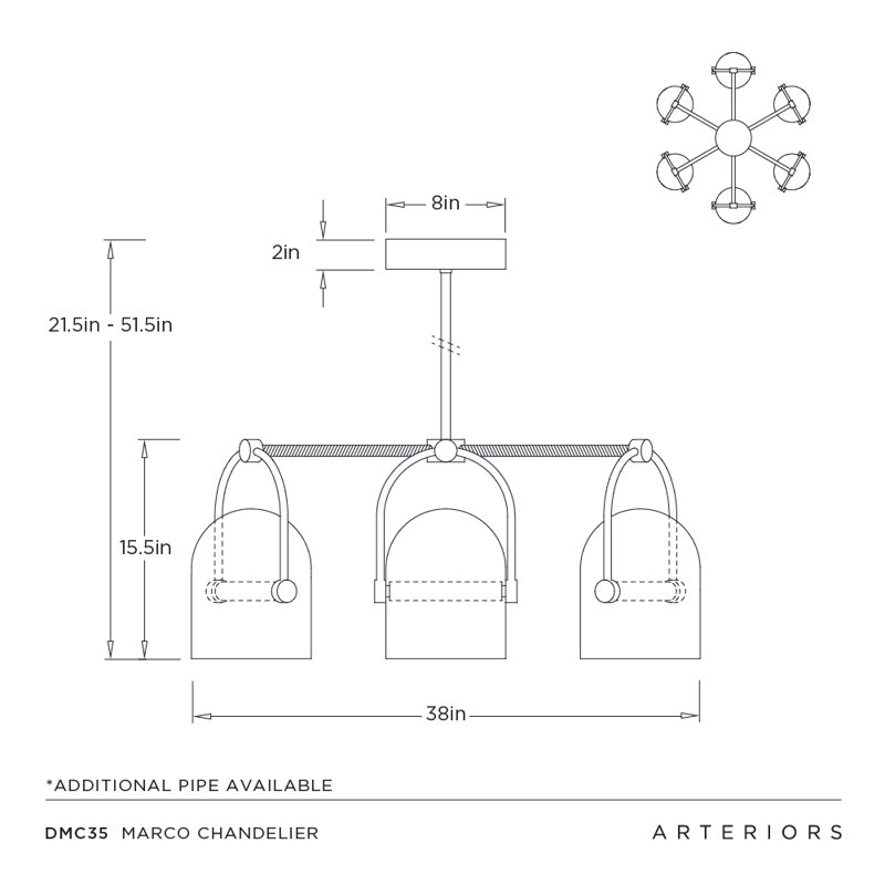 Marco 6 - Light LED Chandelier