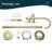 FORIOUS Double Handle Floor Mounted Freestanding Tub Filler Faucet with Handshower-74708627