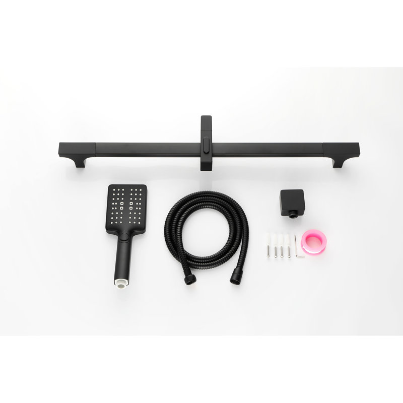 Height Adjustable Handheld Shower With 28-Inch Slide Bar And 59-Inch Hose, Matte Black Stainless Steel, Multiple Spray Options For Relaxing Experience, Great Chair Showers Adjustable, Functional