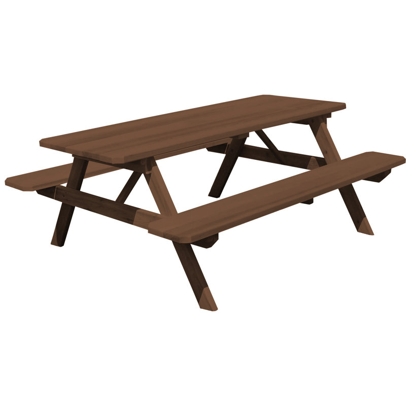 Amedee 4 - Person Wood Patio Dining Set with Rectangular Table, Mushroom Stain, 60" W x 94" L x 30" H