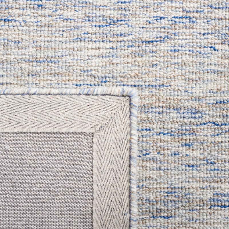 Antonitte Hand Tufted Wool/Cotton Abstract Rug in Blue/Ivory, Rectangle 6' x 9'