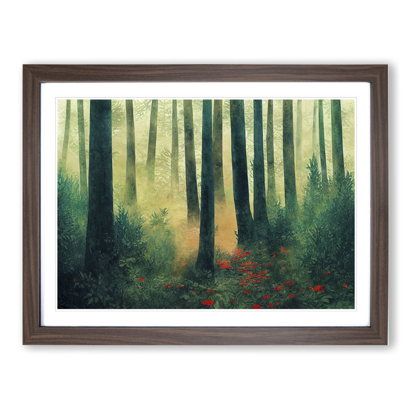 Forest Vol.3 - Single Picture Frame Print, 34cm H x 46cm W x 2cm D, Walnut Framed
