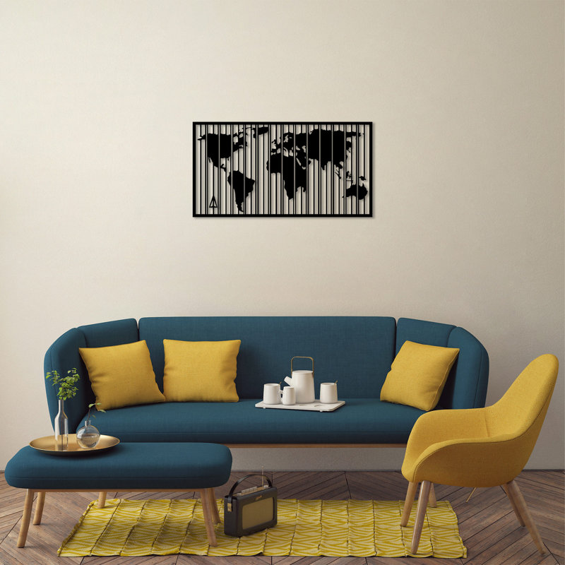 Industrial Cities & Countries Wall Decor on Metal, 90cm H x 47cm W x 1.5cm D