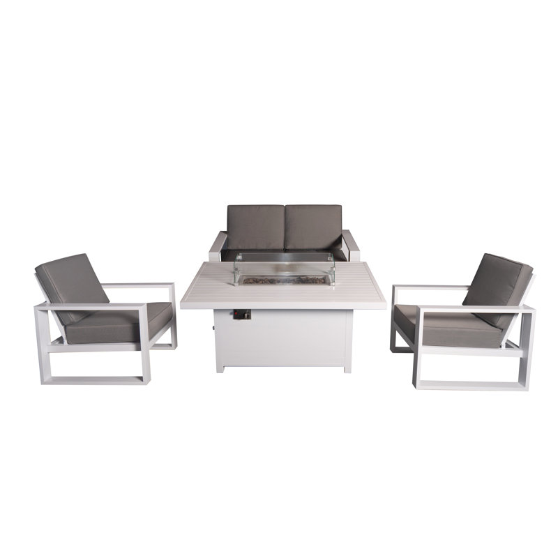 Ensemble repas extérieur pour 4 personnes Makennzie, H 25,2 po x L 55,11 po x l 33,46 po