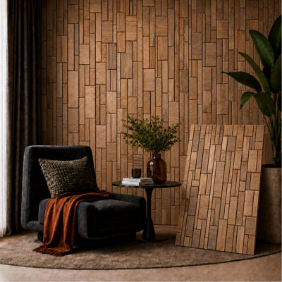 Teak Stone Reclaimed Teak Wall Panel- MB 007