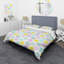 Ensemble de housse de couette en microfibre jaune / bleu 2 pièces-705153556