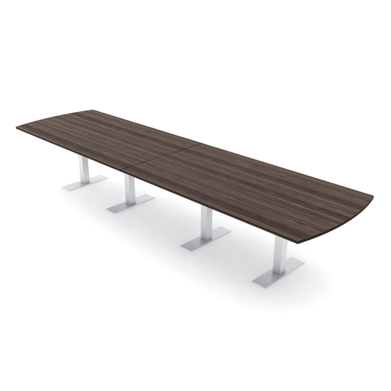 Table de conférence Pavert Arc, Noir mat, H 30 po x l 192 po x P 48 po, Eucalyptus naturel