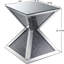 Tablette 20 po Adelie Table de bout carrée argentée avec détails en cristal et panneaux de miroir