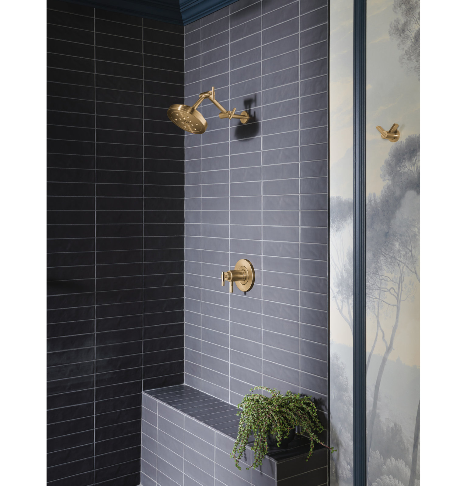 Litze® Thermostatic Shower Faucet with TempAssure®, Luxe Gold, Industrial Lever