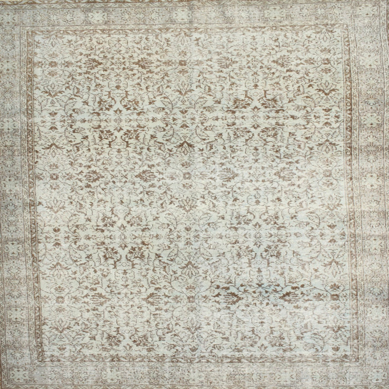 Tapis gris zone contemporaine, Carré 6 pi