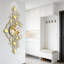 Grande horloge murale dorée avec mouvement à quartz silencieux, décorations en miroir en métal pour le salon, la cuisine, la chambre à coucher et le bureau