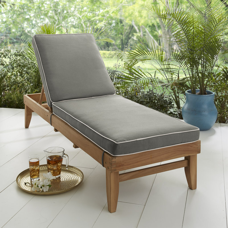 Ricmod Outdoor Sunbrella Seat/Back Cushion, 24" W x 73" D, Canvas Charcoal / Canvas Natural Cord